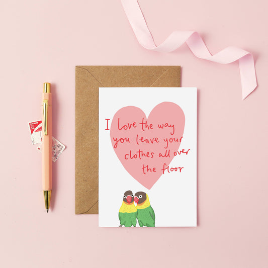 You've Got Pen on Your face Love Birds Greeting Card