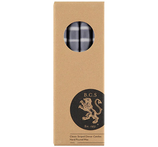 Striped Gull, Gunmetal Grey & Old Rose Eco Dinner Candles, 4 Per Pack