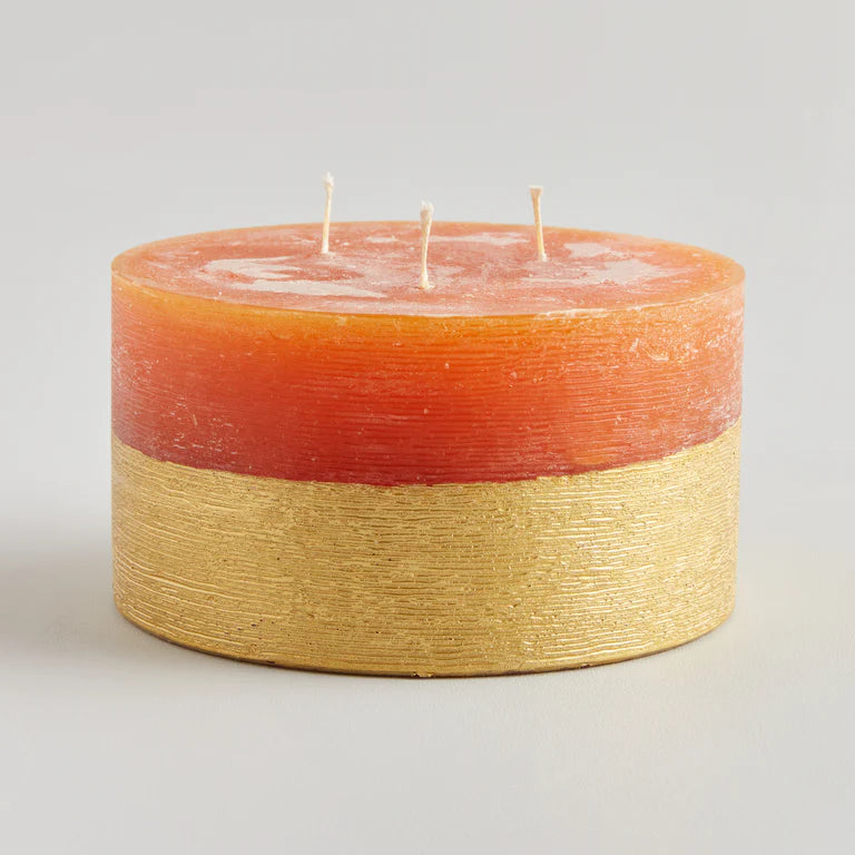 St Eval Orange & Cinnamon Gold Dipped Multiwick candle Twenty Three