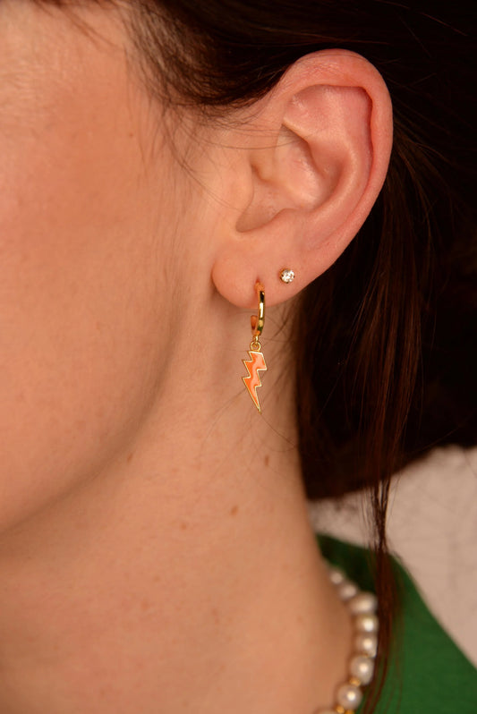 My Doris Lightening Enamel Hoop Earring