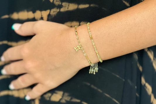 Boho Betty Gemini Zodiac Gemstone Gold Bracelet