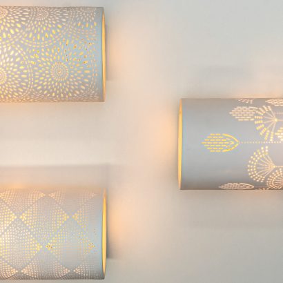 Ceramic Column Lamp Vector