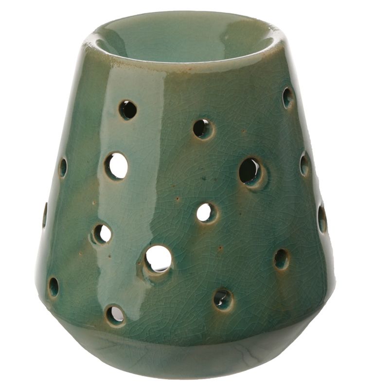 Tapered Ceramic Oil Burner with Circular Cut-outs