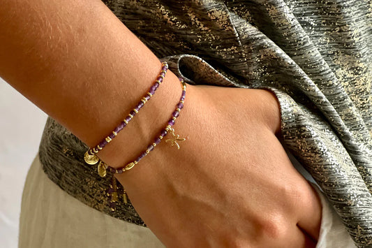 Boho Betty Pisces Zodiac Gemstone Gold Bracelet