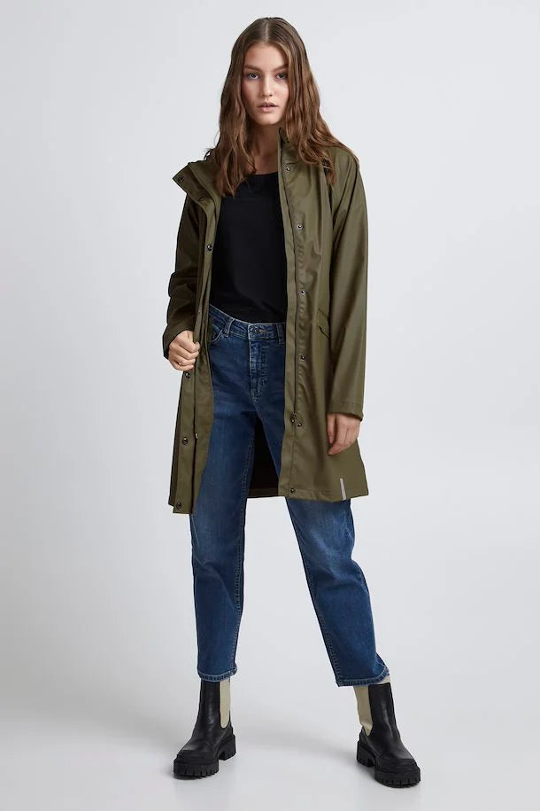 Olive green 2025 raincoat womens