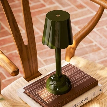 Addison Ross Khaki Scalloped LED Lamp