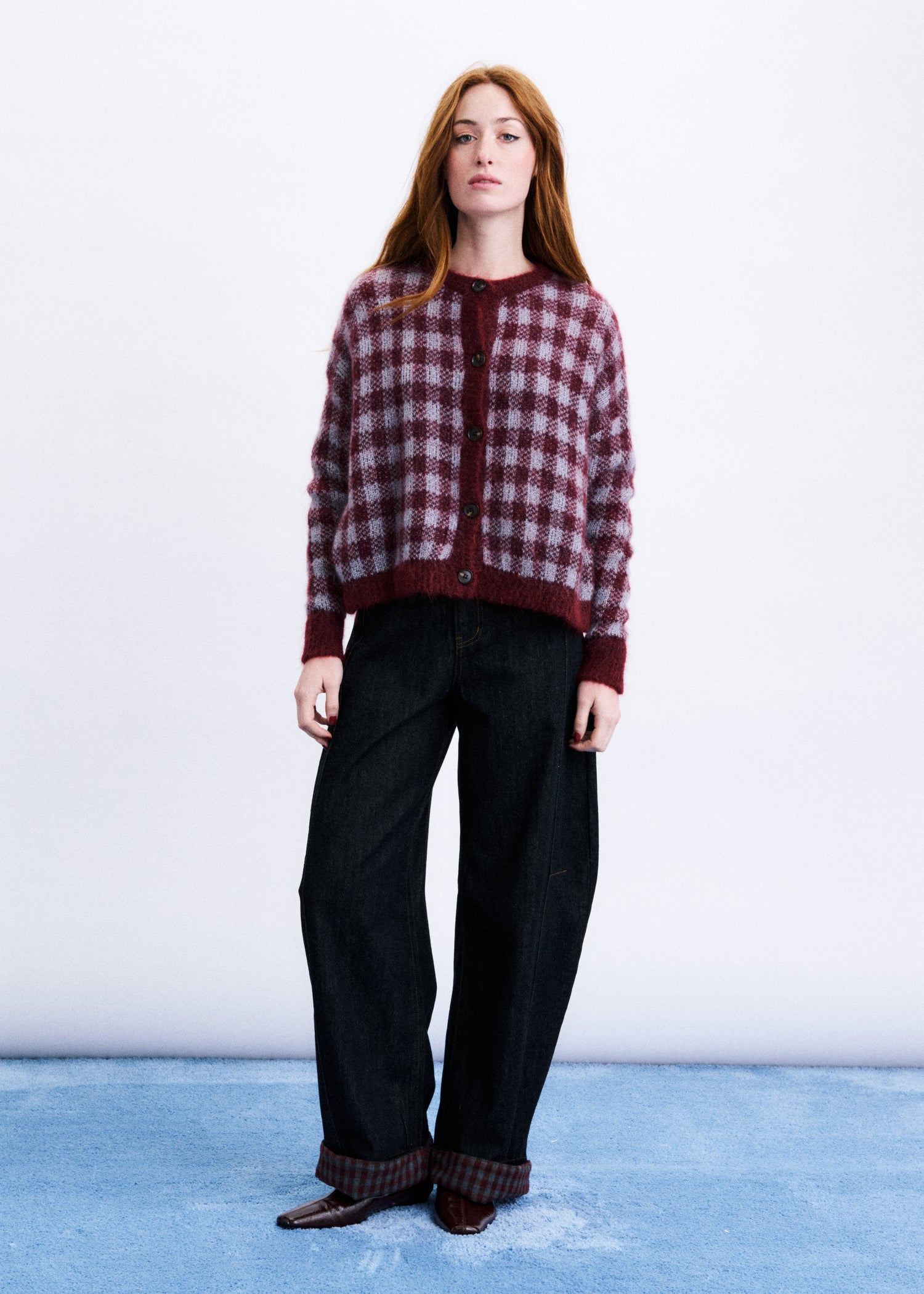 FRNCH Aomori Cardigan in Bordeaux