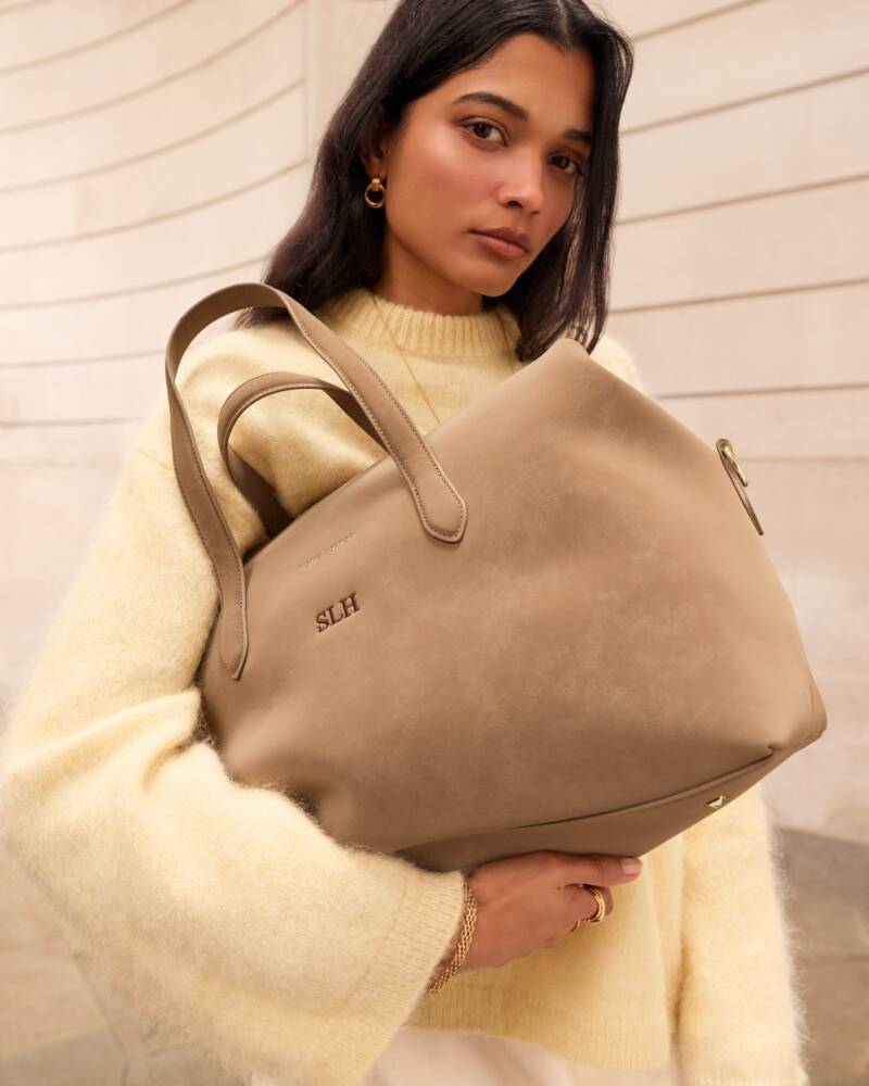 Katie Loxton Milan Cabin Bag in Taupe Suedette