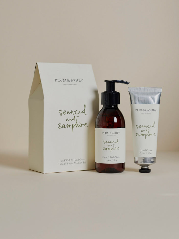 Plum & Ashby Seaweed & Samphire Wash & Hand Cream Gift Set Pack