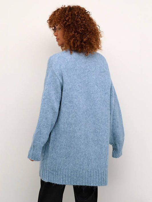 Kaffe Alioma Knit Cardigan in Faded Denim Melange