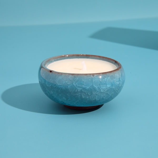 Zesty Lemons Contemporary Kiln Sky Blue Tea Lights - Amber & Bergamot