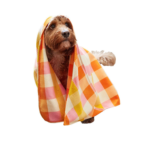 Dock & Bay Dog Towel - Rhubark & Custard Medium 90x50cm