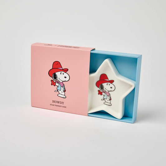 Star-shaped trinket dish with cartoon character in a pink box on a light gray background