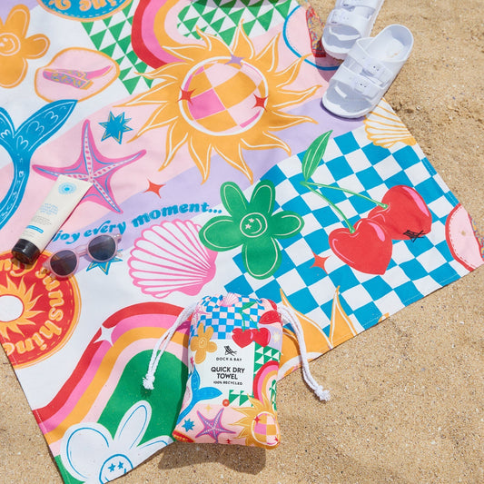 Dock & Bay KIDS Quick Dry Towel - Good Vibes Club 160x90cm