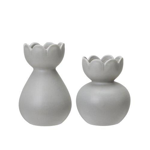 ALANNA Vase in Light Grey Matt