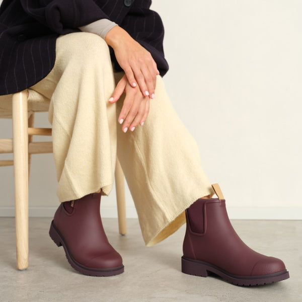 Merry People Bobbi Wellington Boot in Dark Cherry
