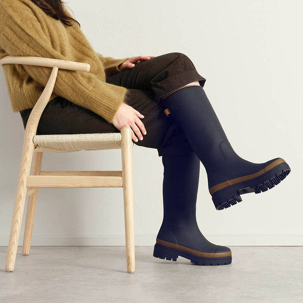 Merry People Fergie Tall Wellies in Oxford Blue