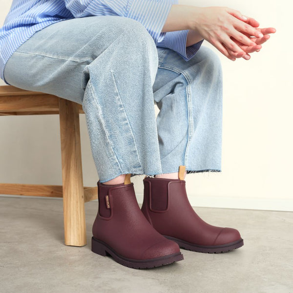 Merry People Bobbi Wellington Boot in Dark Cherry