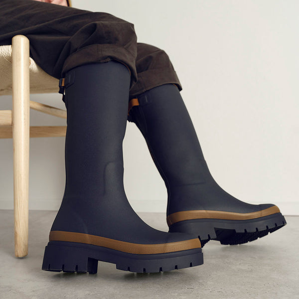 Merry People Fergie Tall Wellies in Oxford Blue