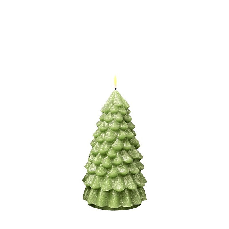 LED Flameless 18cm Christmas Tree Candle Light Green