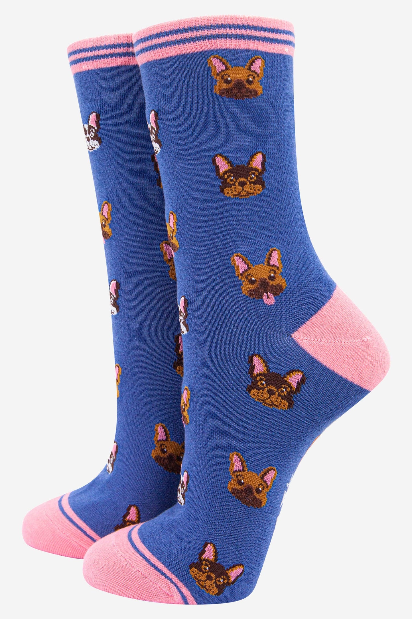 Women's French Bulldog Bamboo Dog Socks: UK 3-7 