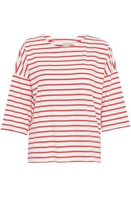 Fransa Siva Tee in Red & White Stripe