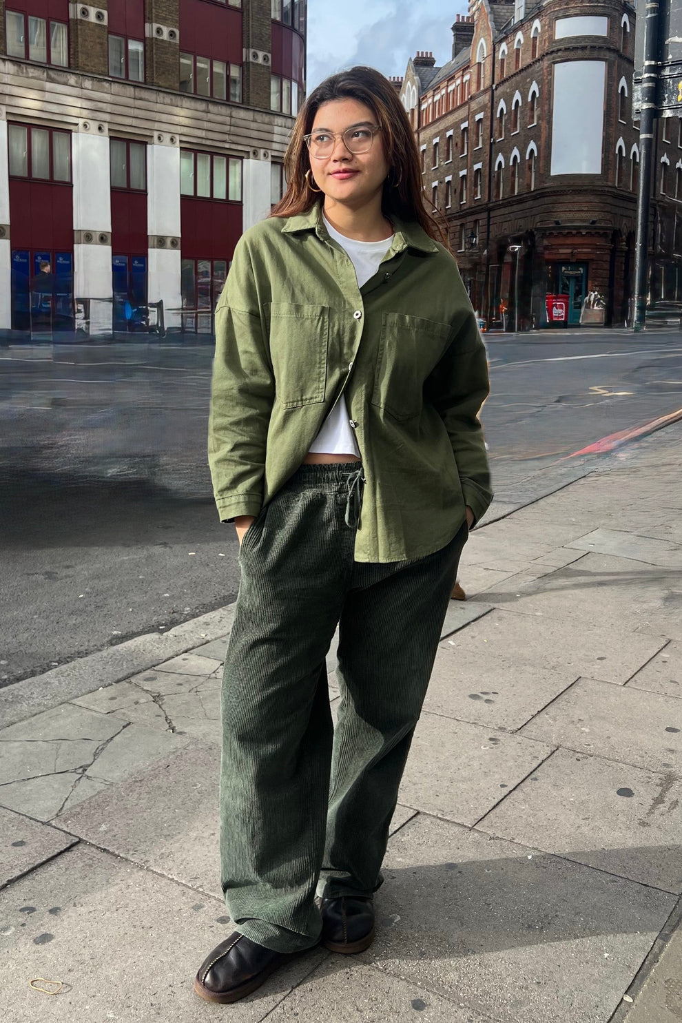 Ost London Anette Corduroy Trousers in Green