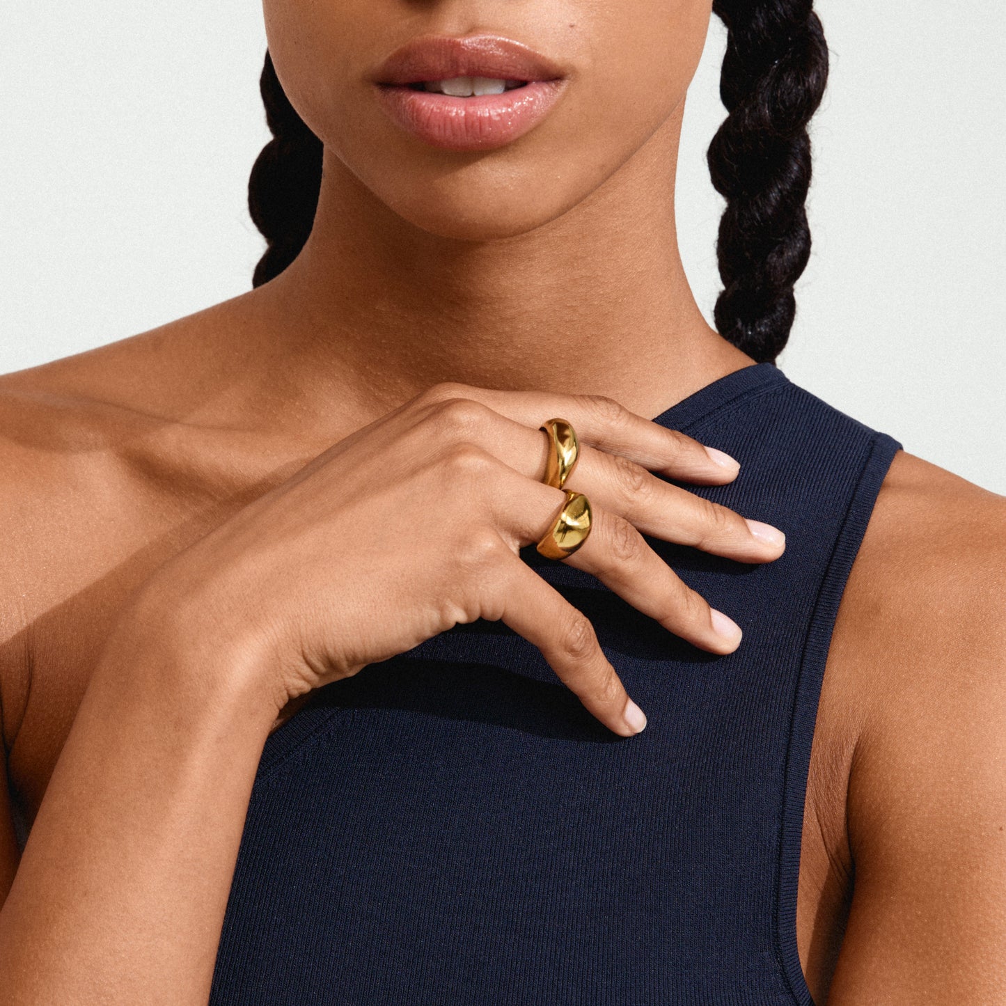 Pilgrim DUNE rings, 2 in 1 Set, Gold Plated
