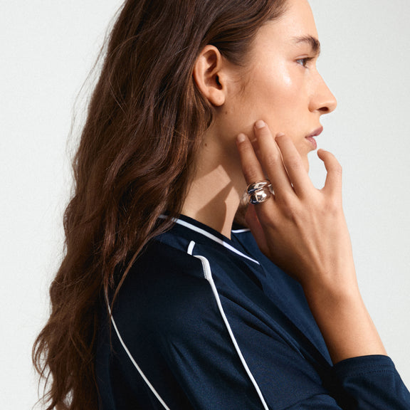 Pilgrim DUNE rings, 2 in 1 Set, Silver Plated