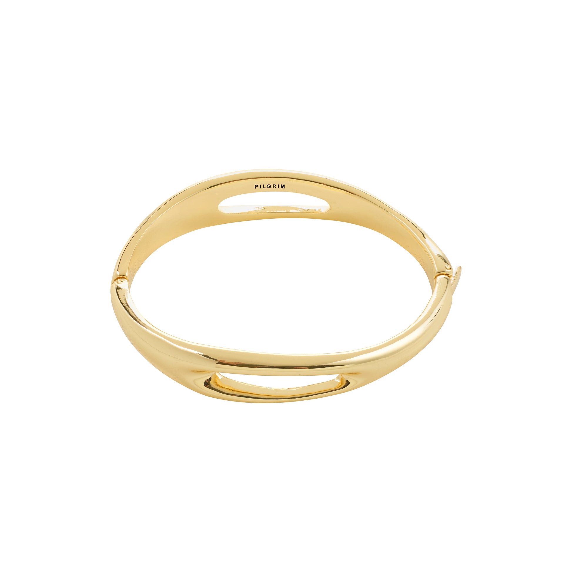 Gold bracelet on a white background