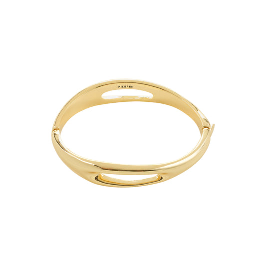 Gold bracelet on a white background