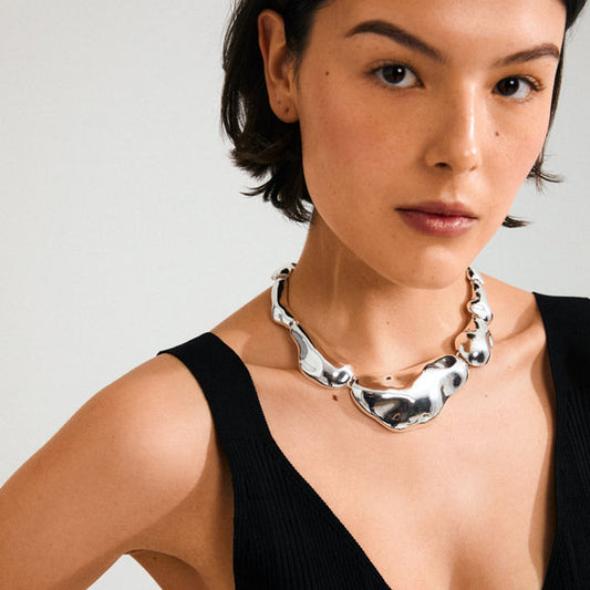 Pilgrim FREE Statement Necklace Silver-Plated