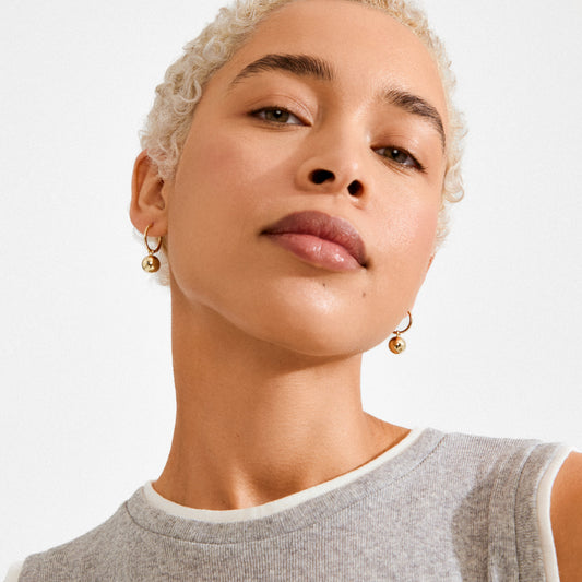 Pilgrim AIR hoop earrings gold-plated