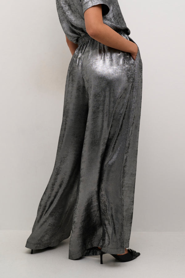 KAFFE Lorina Wide Pants in Sliver