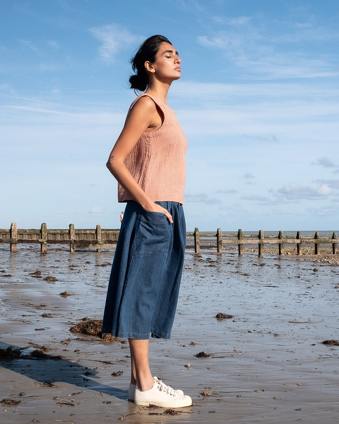 Bibico Pippa Blouse in Rust Check