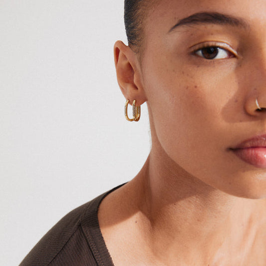 Pilgrim STARS Hoops, Gold-Plated