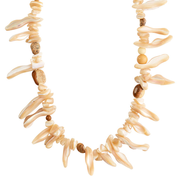 Pilgrim LIGHT seashell necklace brown/gold-plated