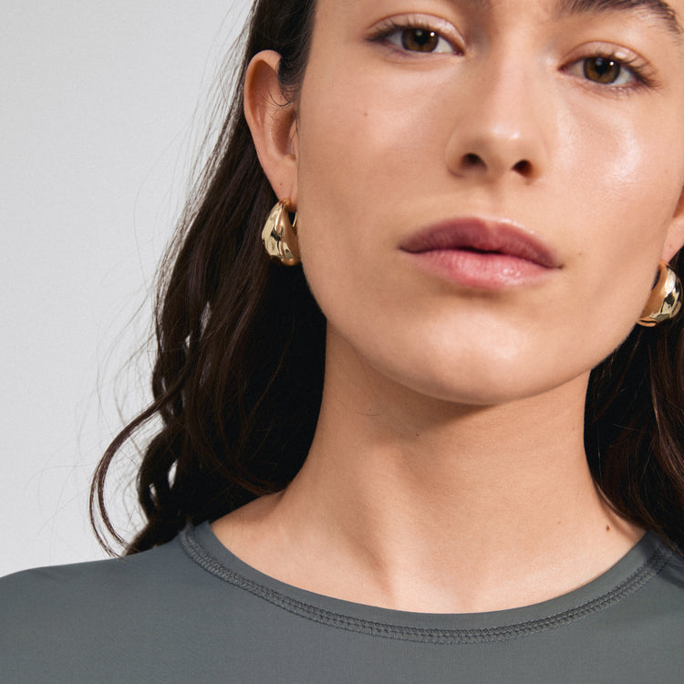 BELIEVE chunky hoop earrings gold-plated