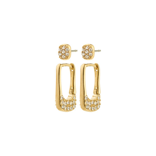 Pilgrim INSTANT Earrings 2-in-1 Set Gold-Plated