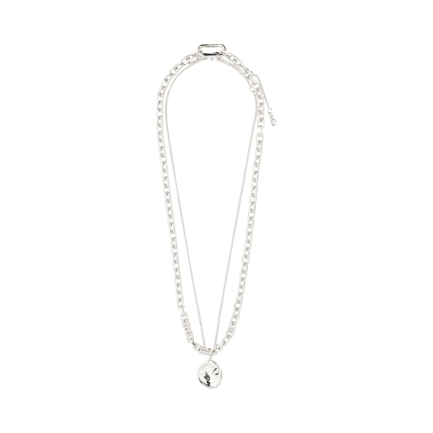Pilgrim SPARKLE necklace 2-in-1 set, silver-plated