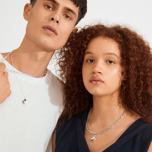 Pilgrim SPARKLE necklace 2-in-1 set, silver-plated