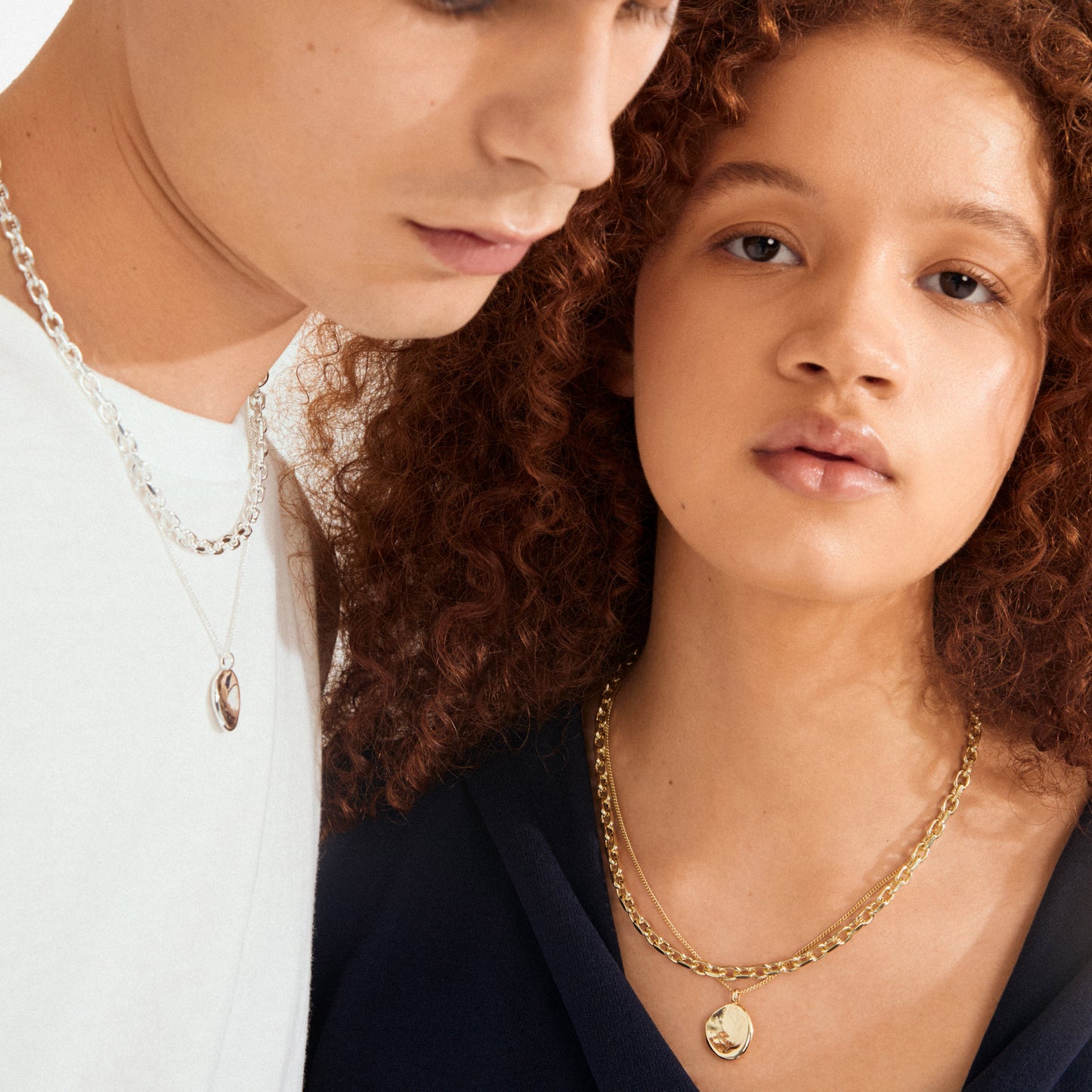 Pilgrim SPARKLE necklace 2-in-1 set, silver-plated