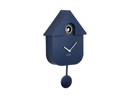 Present Time Wall Clock Modern Cuckoo in Dark Blue