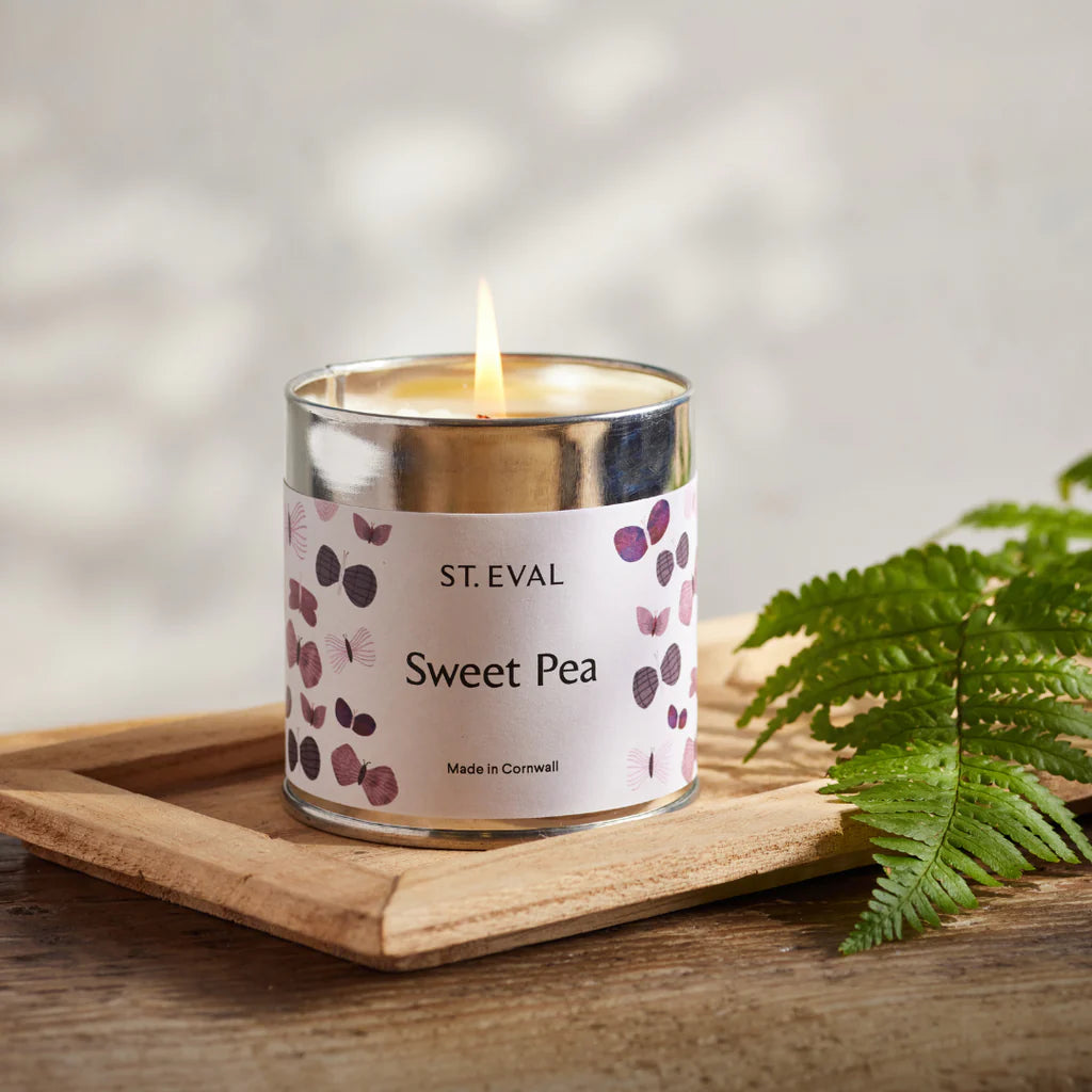 Sweet Pea Scented Nature's Garden Tin Candle