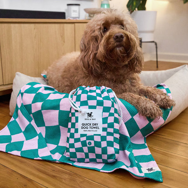Dock & Bay Dog Towels - Check Mutt - Medium  (90x50cm)