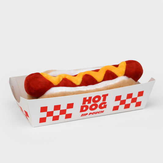 Plush Hot Dog Zip Pouch