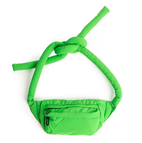 Helio Ferretti Green Knotflex Bum Bag, a tie at the waist bum bag in neon green