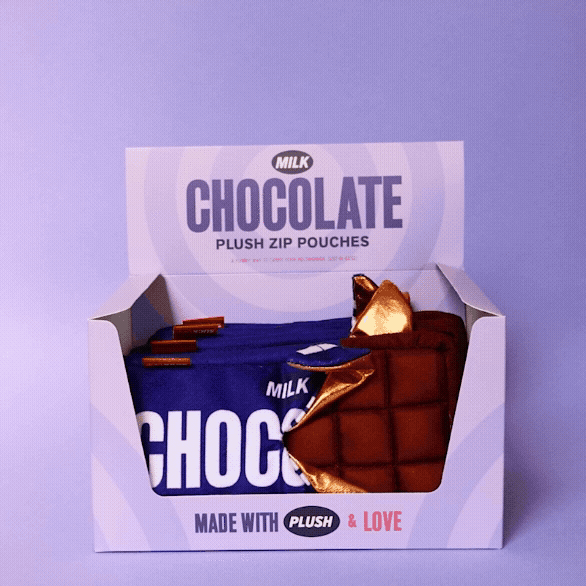 Plush Chocolate Zip Pouch