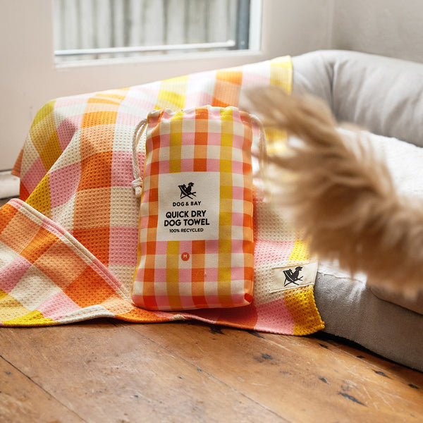 Dock & Bay Dog Towel - Rhubark & Custard Large 120x70cm