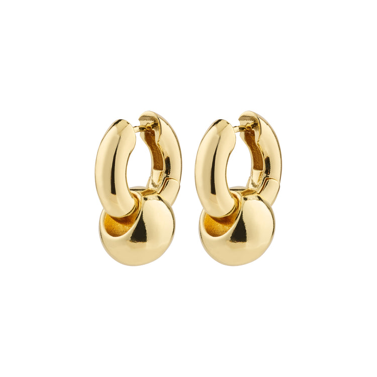 Pillgrim INTENT earrings gold-plated hoops with little balls 